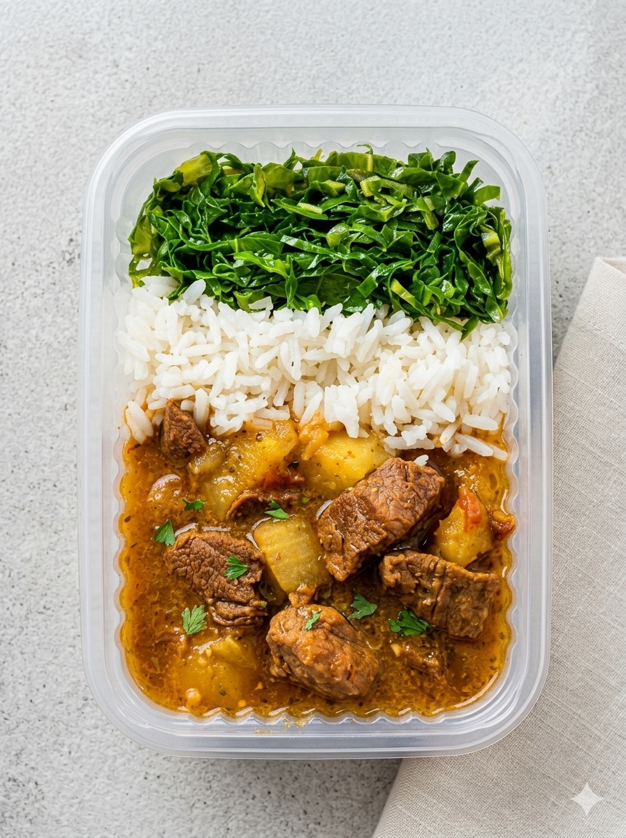 Produto Vaca atolada com arroz branco e couve refogada